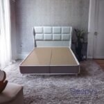 تخت باکس ثابت دونفره دوتیکه با تاج پازلی گوشواره دار